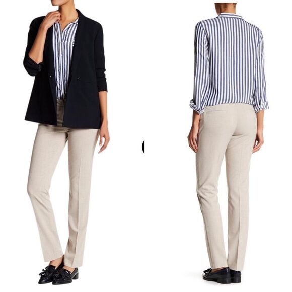 Amanda + Chelsea Trouser oatmeal color contemporary fit Dress pants - Picture 1 of 10
